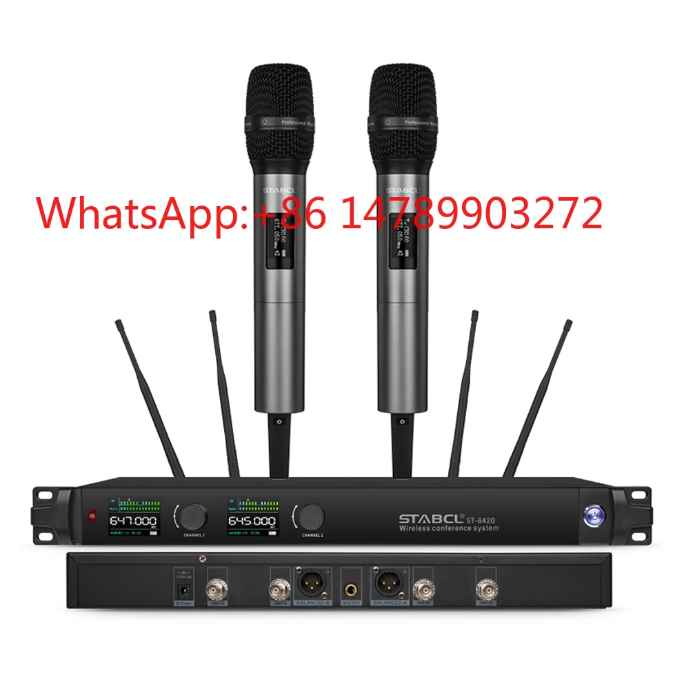

Портативный беспроводной микрофон для конференций ST-8420 UHF с технологией True Diversity, шумоподавлением и металлическим корпусом для сцены