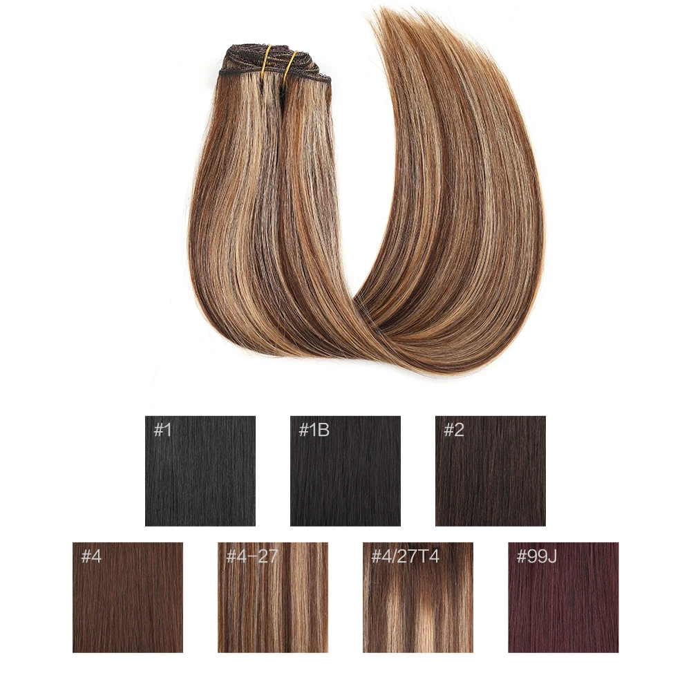 Human Hair Clip In Extensions,Double Weft Clip In Remy Hair Extensions 70g 7pcs Silky Straight 100% Human Hair Clip In Extension