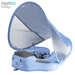 Mambobaby Float with Canopy Baby Swim Ring for Pool with Removable UPF 50+ Sun Canopy Non Inflatable Baby Float Swim Trainer