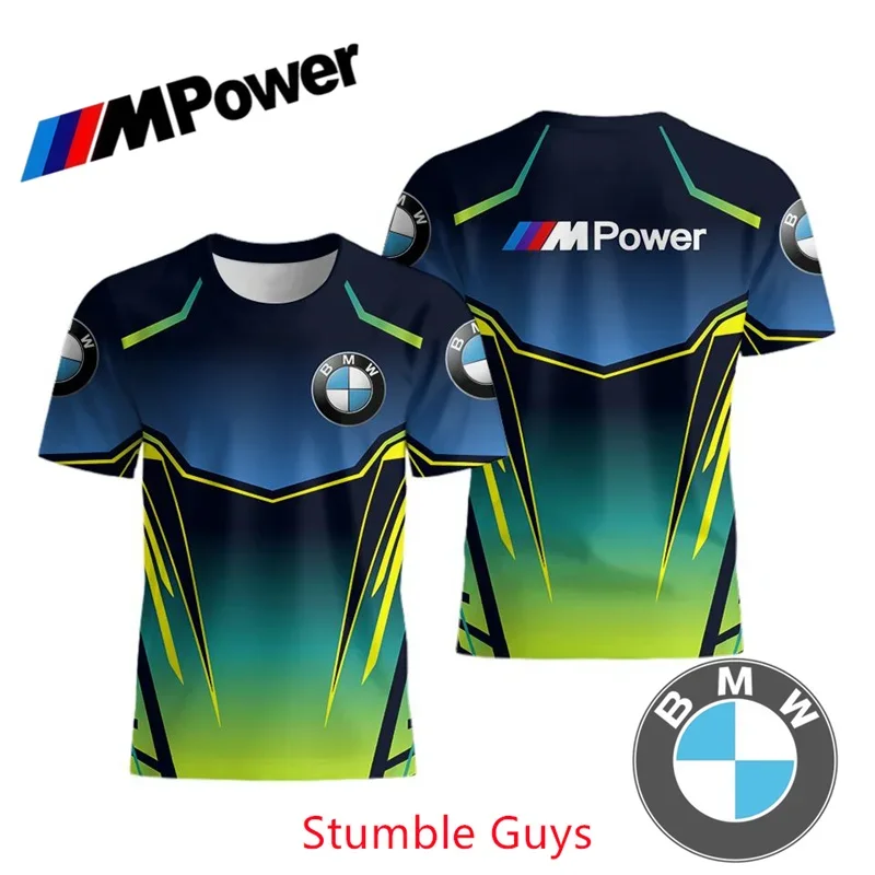 

Summer Men's BMW M Power T-shirt Short Sleeve Sports Motorcycle Racing Performance Quick-Dry Casual Wear