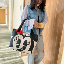 Disney Mickey Mouse Shopping Bag Boys Girls Large Capacity Shoulder Bag Ladies Canvas Cartoon Shoulder Bag Ladies Handbag