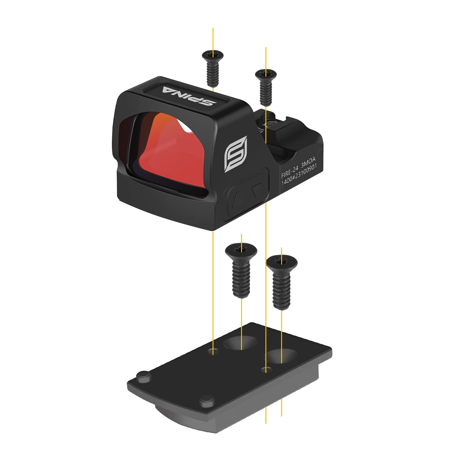 SPINA OPTICS RMSc to RMR Footprint Converter Adapter for Glock 48/43X MOS P365X/XL etc