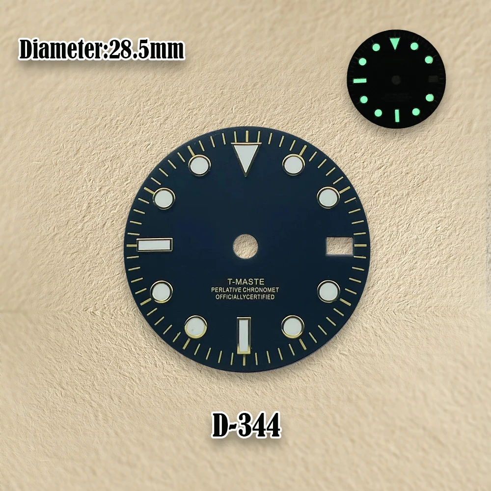 28.5mm NH34 Dial S Dial Sunray Dial SUB Mod DIal Suitable For NH34 Movement Fit Green Luminous Watch Accessories