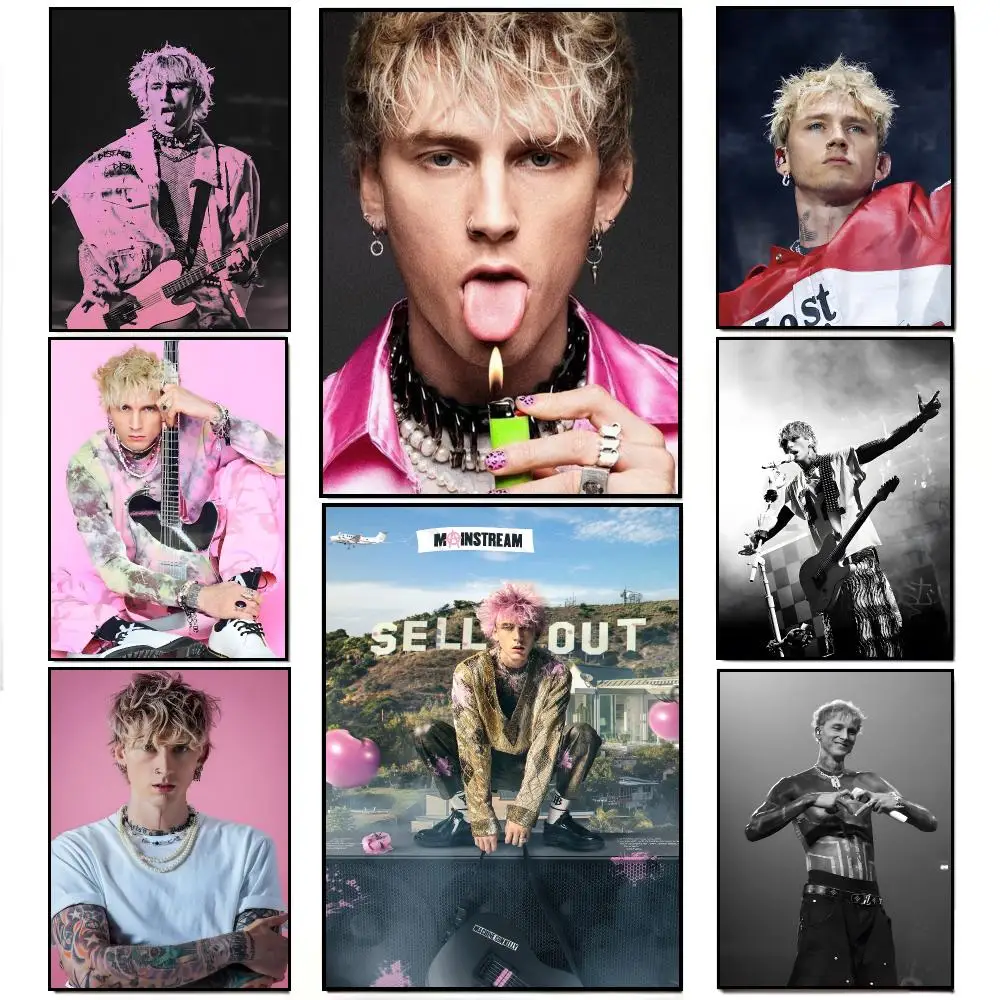 Pop Punk Artist M-Machine Gun Kelly Poster Artwork Self Adhesive Indoor Wall Hanging Room Decor Gift