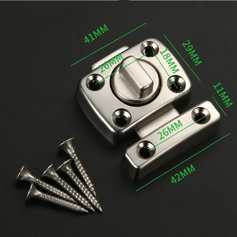 Chiusura di sicurezza domestica Bullone per armadio a doppia faccia Cancello Twist Rotante Barrel Lock Bagno Porta WC Finestre Accessori hardware