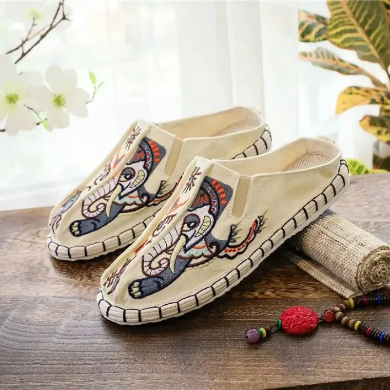 

Summer Vintage Kungfu Shoes Ethnic style Chinese Traditional Shoes Wushu Tai Chi Old Peking Shoes Martial Art Sneaker Men Women