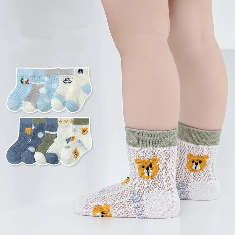 1-12Y 5Pairs/lot Summer thin hollow breathable baby baby small, medium and large children's mesh socks