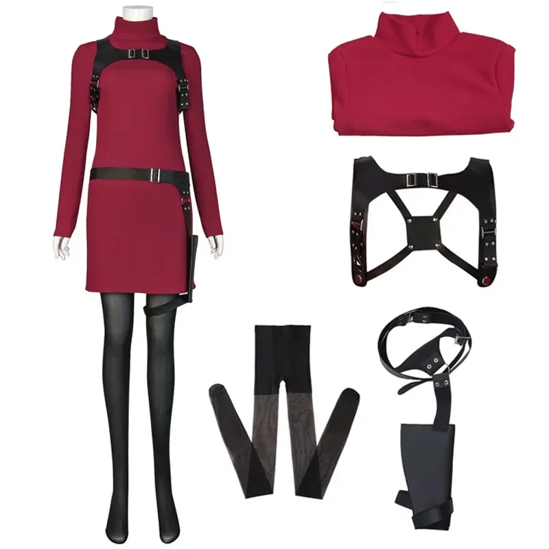 Game Ada Wong Cosplay Costume Evil Dress Outfits Fantasia Halloween Carnival Party Disguise Suit for Adult Women Girls AdaWong