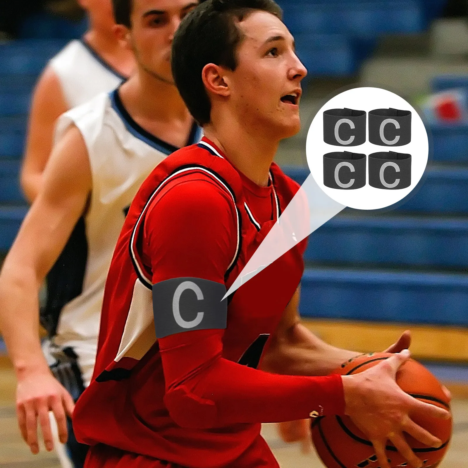 

4Pcs Captain Armband for Football Basketball Rugby Hockey Clear Printed Bright Colors Long-Lasting Exquisite Workmanship