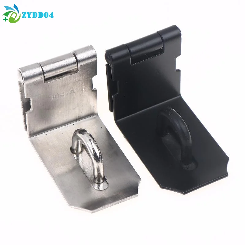●1 Set Stainless Steel Padlock Clasp Gate Hasp Staple Door 90 Degrees Latches Lock Shed Latch Household Burglar-proof Hardware