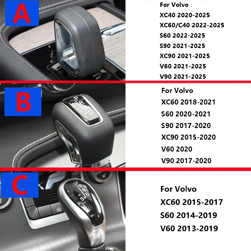 

For Volvo XC40 XC60 C40 S60 S90 XC90 V60 V90 Car Gear Shift Knob Cover Suede Protector Car Interior Accessories Auto Trim