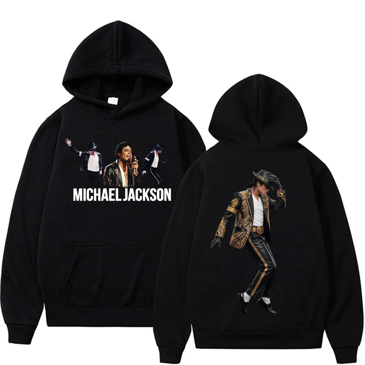 Michael Jackson King of Pop Music Fan Hoodies Men's Casual Fleece Bodywarmer Sweatshirts Fashion High Street Oversized Pullovers