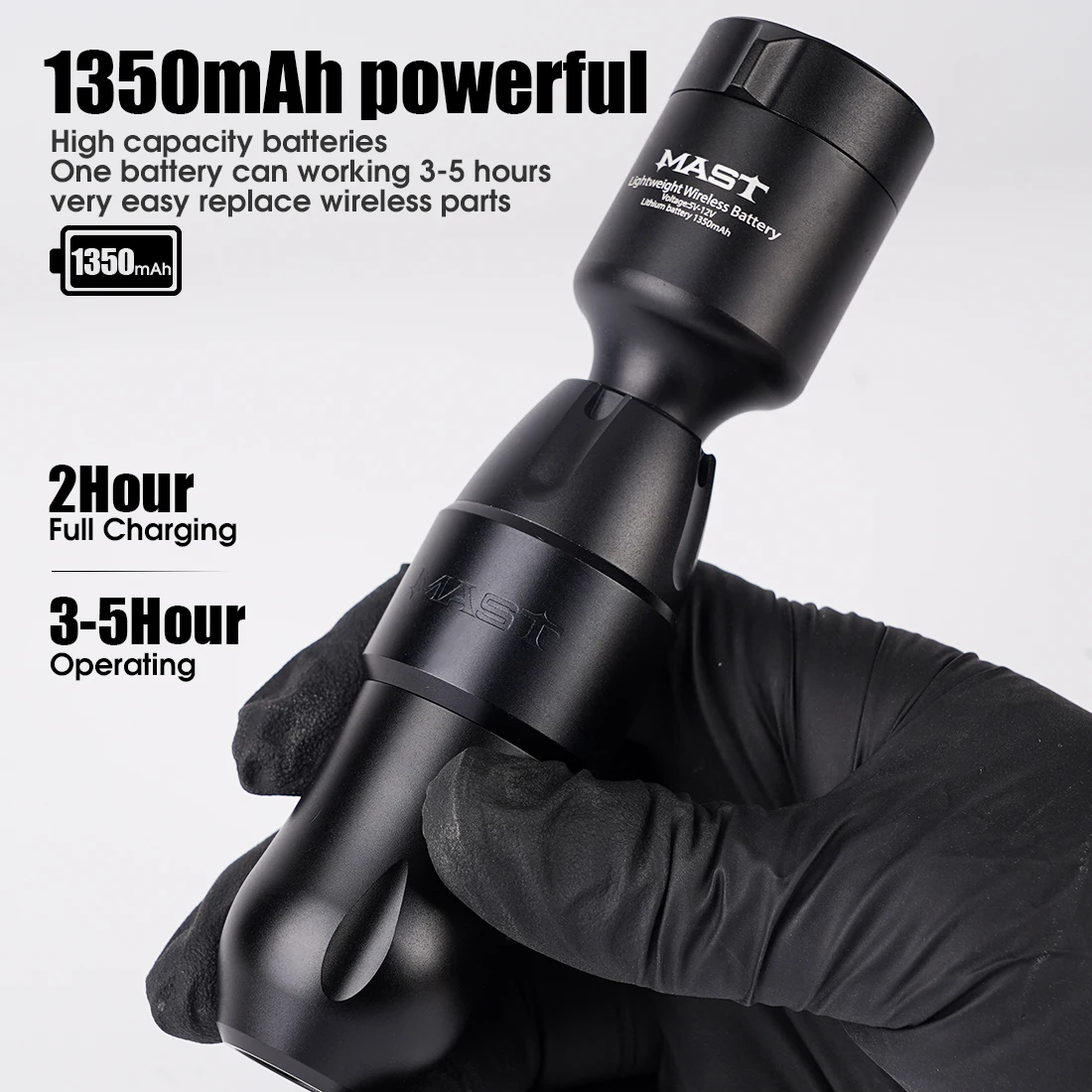 الصاري الوشم T1 اللاسلكية شحن سريع الوشم بطارية 1350 مللي أمبير قابلة للشحن RCA واجهة شاشة LCD إمدادات الطاقة لآلة دوارة