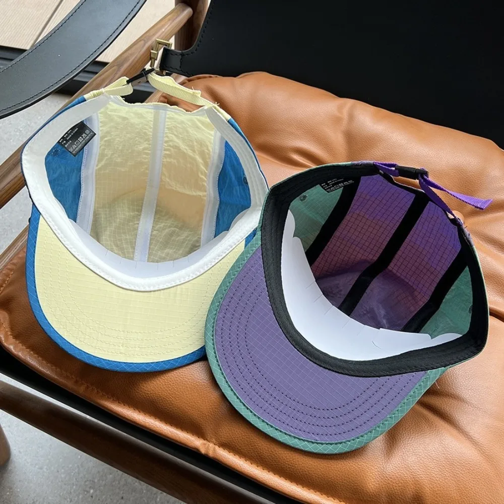 Casual Japanese Style Splicing Baseball Cap 5-Panel Quick-drying Snapback Hats Adjustable Thin Sun Visor Cap Unisex