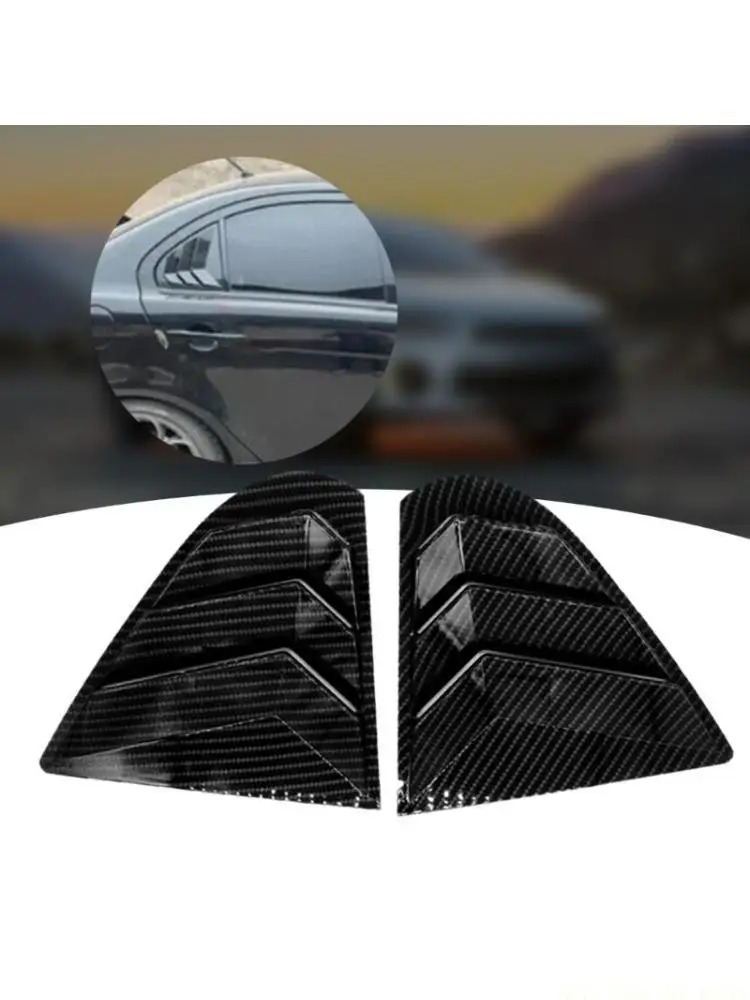 

J0MA Carbon Fiber Rear Quarter Window Side Vent Shutter Louver Windshield Cover Trim Decor Compatible For Lancer Car Styling