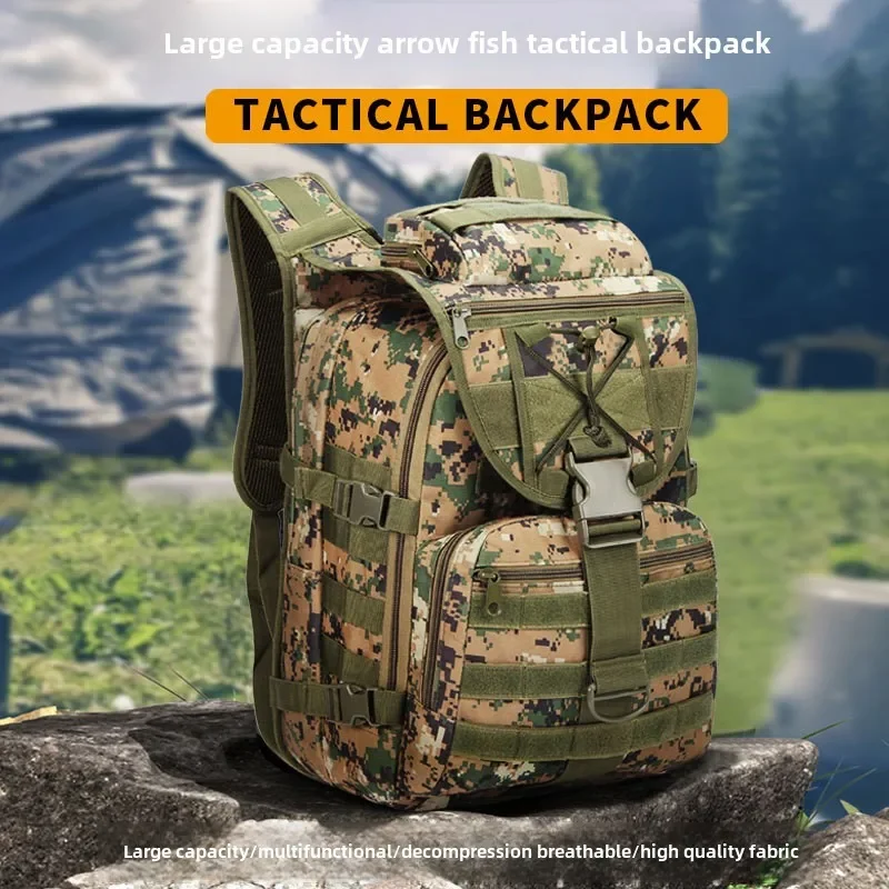 Tactical Backpack Military Fan Bag, Travel Backpack X7 Swordfish Tactical Bag, Mountaineering Camouflage Bag 40 Liters