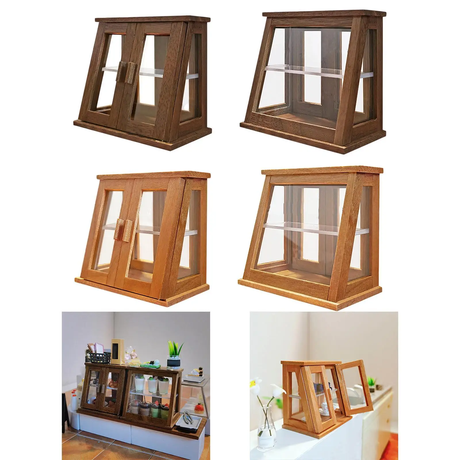 Unité de rangement de boulangerie pour maison de poupée, meubles en bois échelle 1:12 pour la décoration de scène