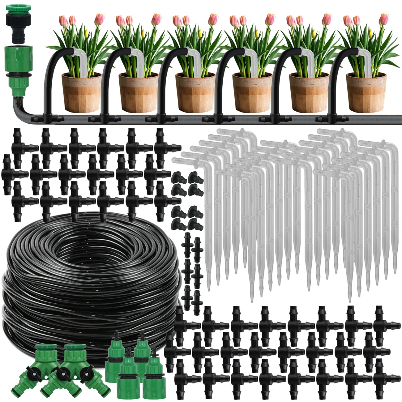 

KESLA 5-50M Garden Drip Irrigation Kit 1/4'' Drippers Drip Arrow Watering System Drop by Drop for Balcony Bonsai Plant Flower