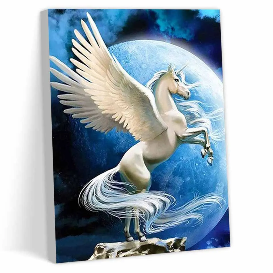 CHENISTORY Painting Paints By Numbers Canvas Art Painting For Drawing Unframe White Pegasus Wall Accessories Personalized Gift