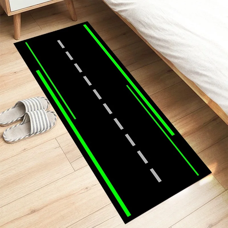 Motorcycle Display Mat Minimalist Geometric Strip Carpet Black White Creative Runway Floor Mats Dirt-resistant Bedside Rug Ковер