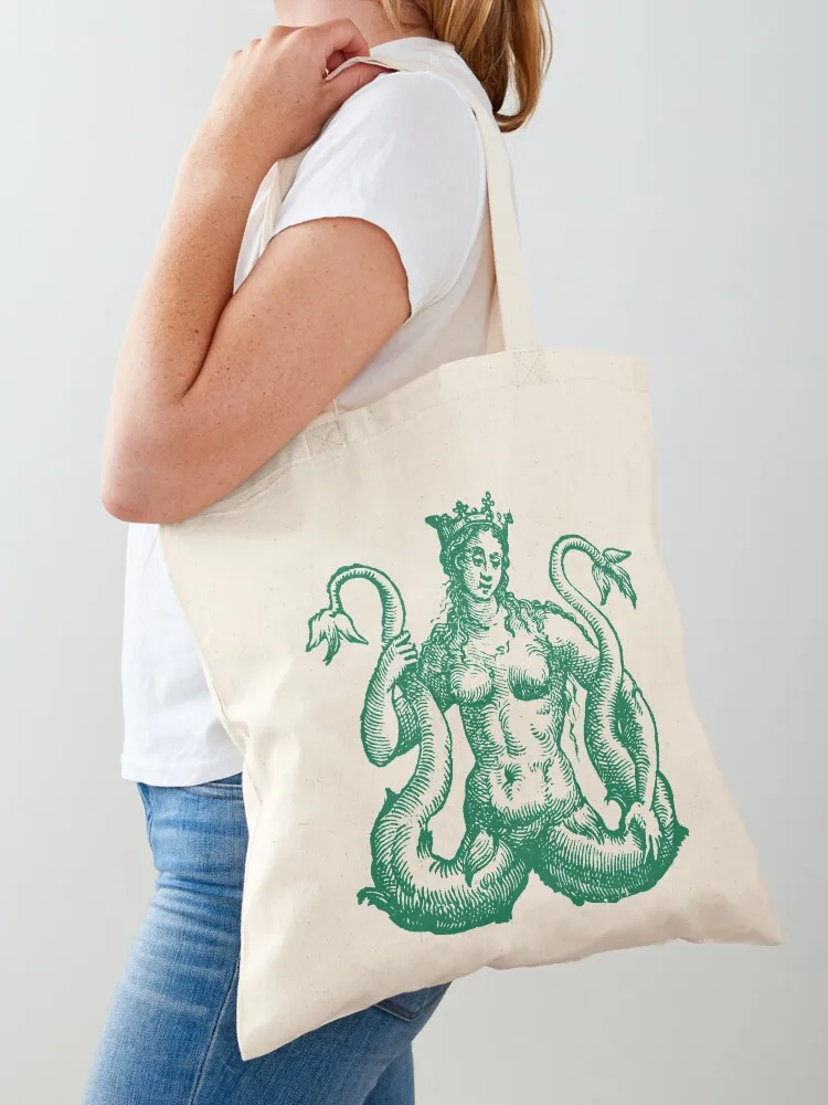 

Melusina Mermaid - Seafoam Green Tote Bag Canvas shoulder bag woman shopping bag Gift bags tote bags aesthetic
