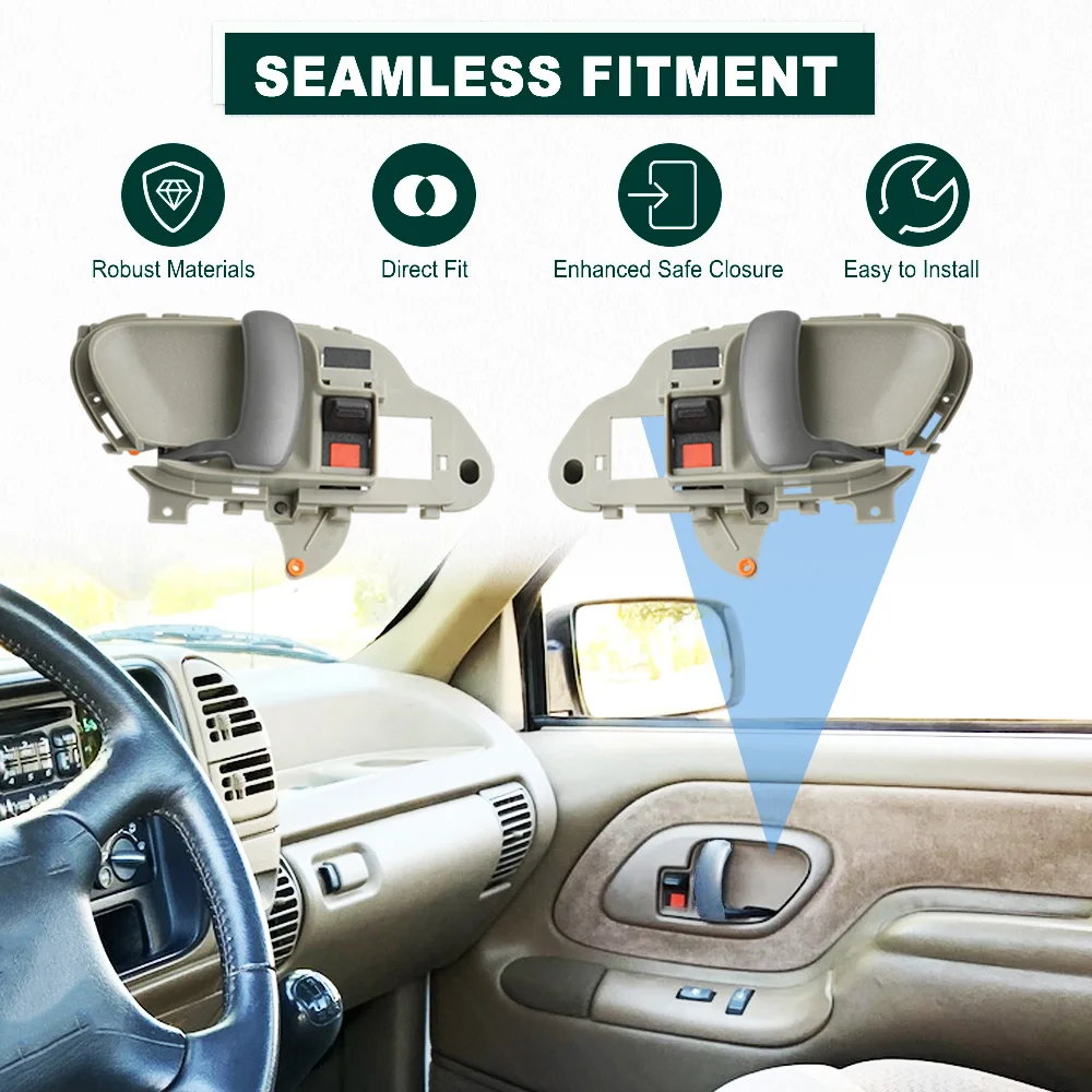 

2pcs Car Interior Left Right Door Handles Front Rear for Chevrolet GMC C1500 C2500 C3500 K1500 K2500 K3500 C3500HD 15708043