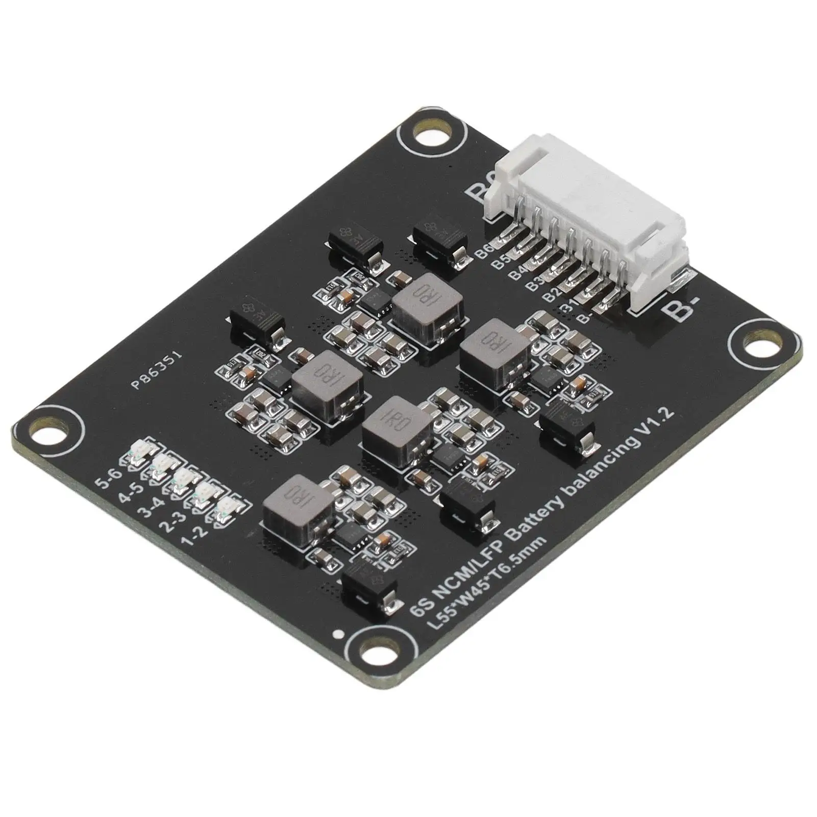 لوحة توازن البطارية DC 2-4.5V 6S، المعادل النشط، استهلاك منخفض للطاقة مع مؤشر ضوء الكابل