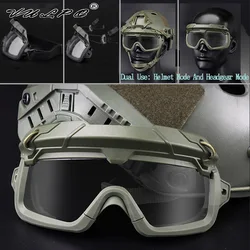 VULPO Hunting Airsoft Split Tactical Goggles Helmet And Headgear Dual-use Goggles CS Outdoor Hiking Mountaineering Glasses