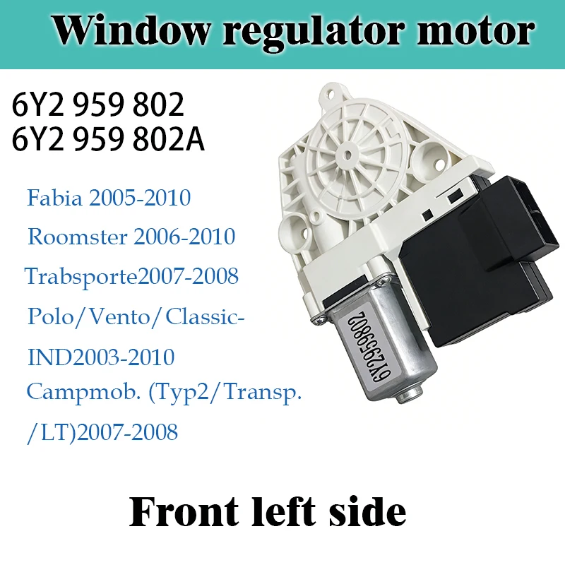 100% Nieuwe Raamheffermotor voor Skoda Fabia Roomster VW T5 T6 Polo 9N OEM 6Y2959802 6Y0959811 6Y2959801 6Y0959812 5J0959812