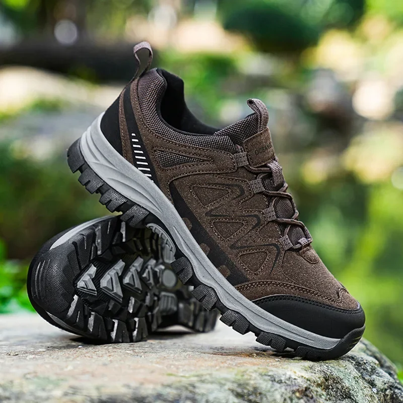 แบรนด์แฟชั่นกีฬากลางแจ้งรองเท้าสําหรับชายBreathable Anti-Slip Men's Trekkingรองเท้าขนาด 48 เดินป่ารองเท้าผ้าใบผู้ชายTrainers