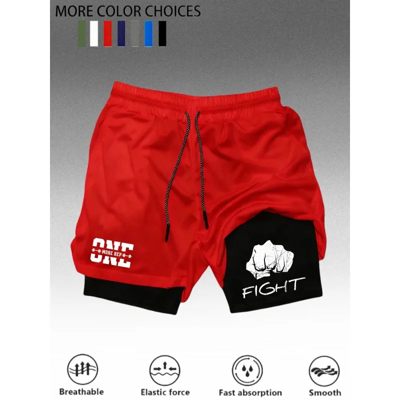 Awesome Men's Summer Quick-dry Double-layer Running Training Shorts Super 2-in-1 Comfortable Highly Stretchy Stylish and Trendy