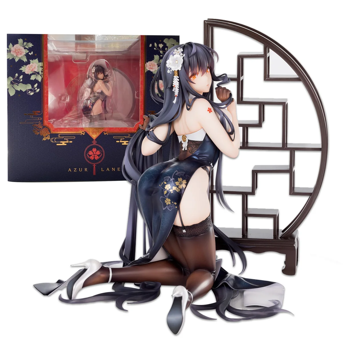 

16CM Anime Game Azur Lane IJN Azuma Kneeling Cheongsam Dress Up Model Toy Gift Collection Action Figure PVC Boxed