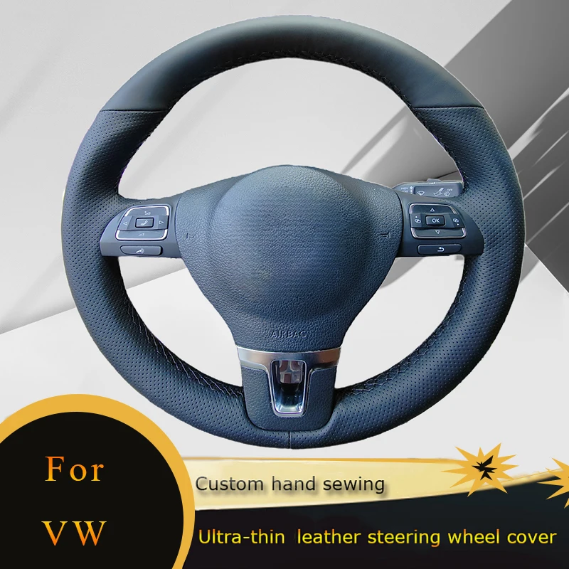 

DIY Car Steering Wheel Cover Non Slip Perforated Leather For Volkswagen VW Golf Tiguan Passat B7 Passat CC Touran Car Accessorie