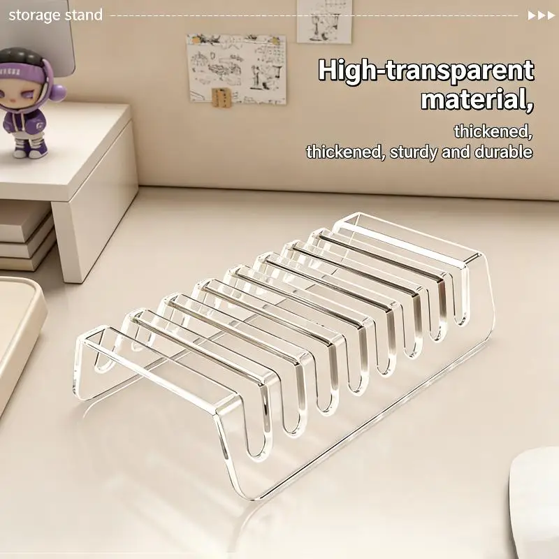 2Pcs 6 8Grid Clear Acrylic Jewelry Display Shelf Multifunctional Desktop Organizer Ring Earring Pendant Trinket Showcase Storage