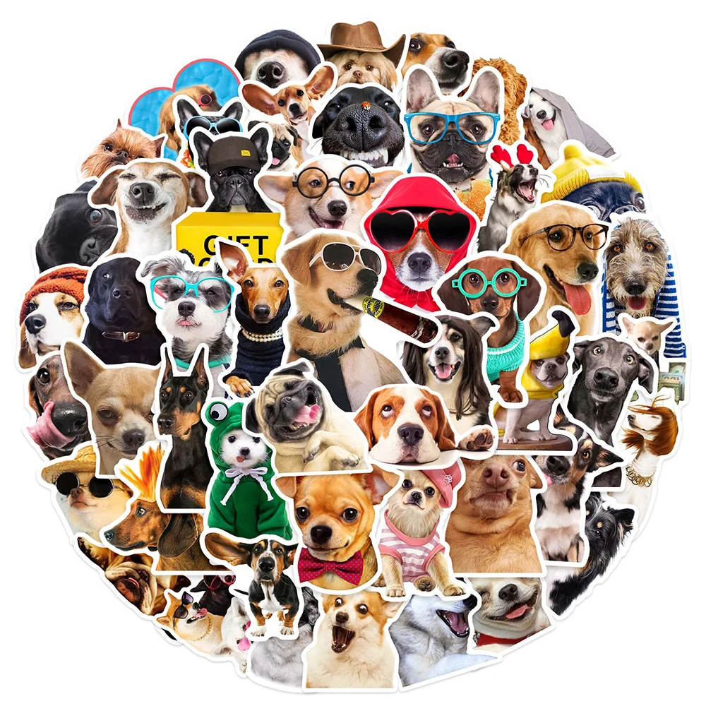 10/30/50pcs Cartoon Dog Meme Stickers Spoof Animal Graffiti Sticker Notebook Luggage Laptop Skateboard Decals Fun for Kids