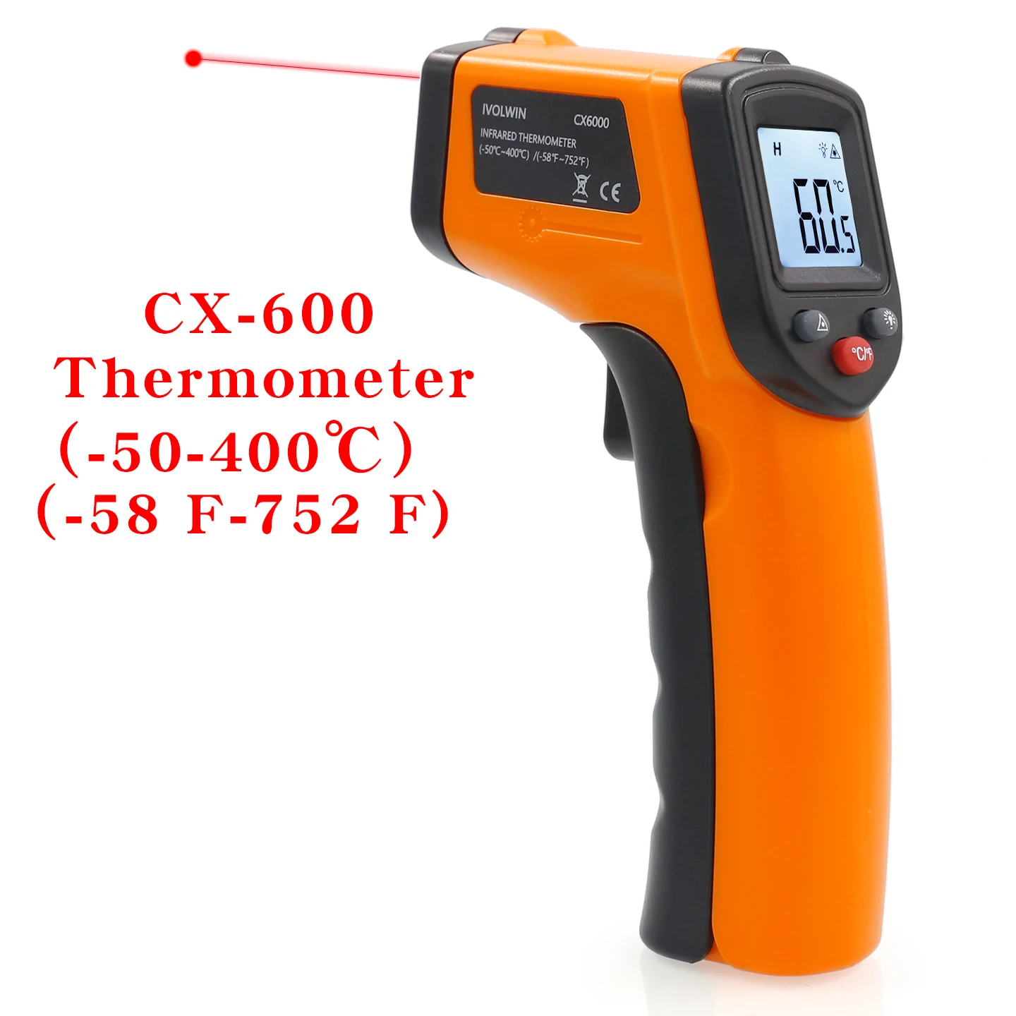 Infraroodthermometer Industrieel uiterst nauwkeurig temperatuurpistool Elektronische water- en olietemperatuurmeter voor keuken en bakken