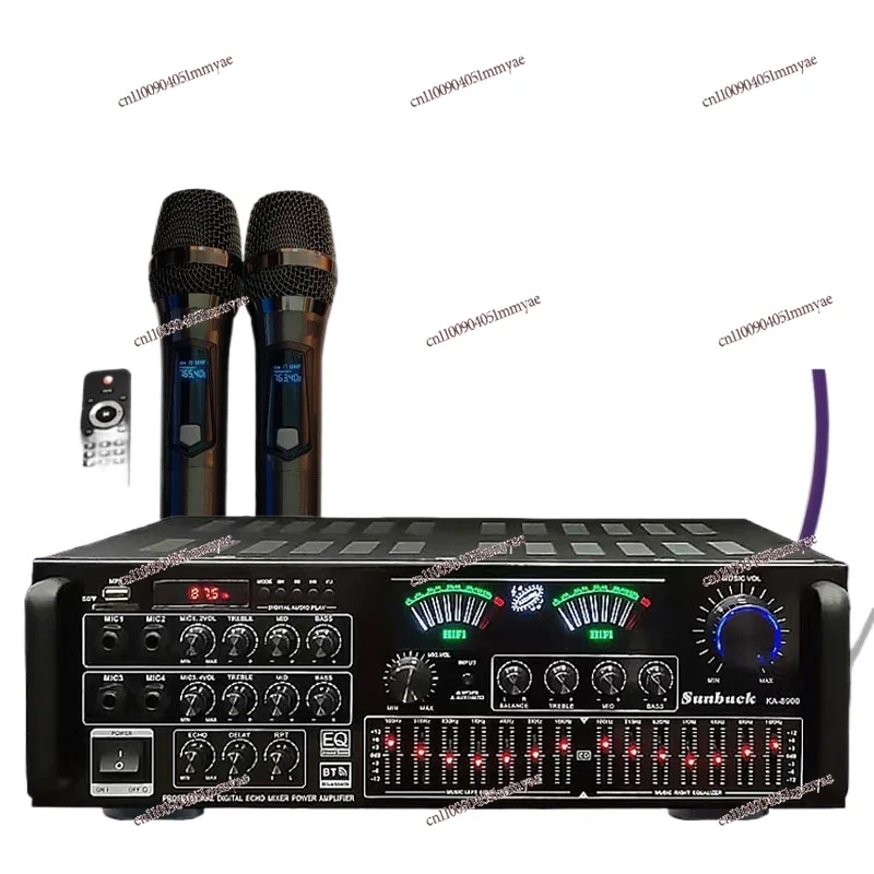 

600W High-power Bluetooth Wireless KTV Audio Power Amplifier Household with EQ Equalizer 12V220V Dual-purpose Power Amplifier