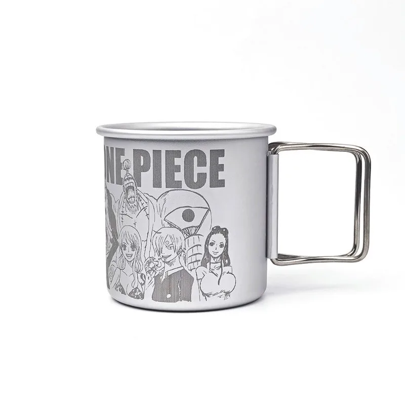 New One Piece Luffy Roronoa Zoro Nami Sanji Cartoon Animation Peripheral Secondary Aluminum Alloy Water Cup Creative Folding Cup view 5