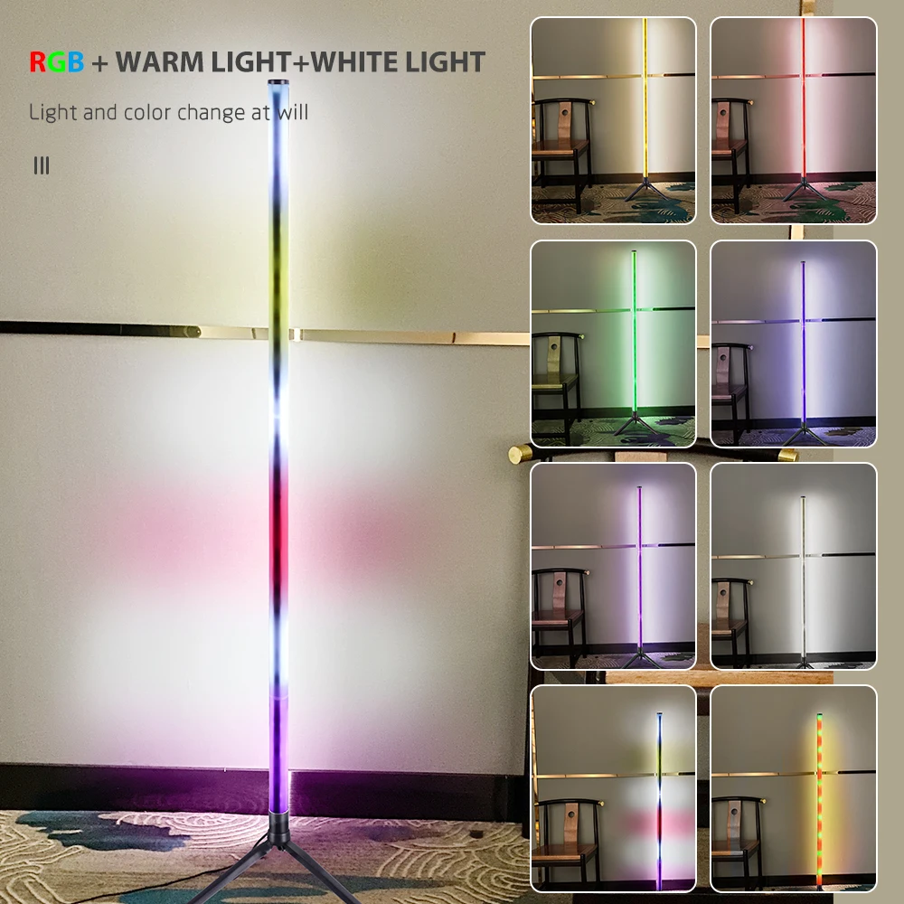 NEW Decor Corner Floor Light 5W RGBW+Warm White Color Changeable Portable Remote & APP Control USB Charging Standing Floor Lamp