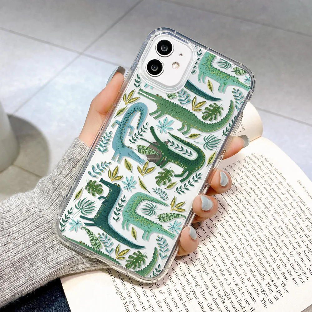 Чехол для телефона с изображением фламинго и авокадо для iPhone 16, 15, 14, 13, 12, 11 Pro XS MAX 7, XR 8 7 Plus, прозрачный чехол Fundas