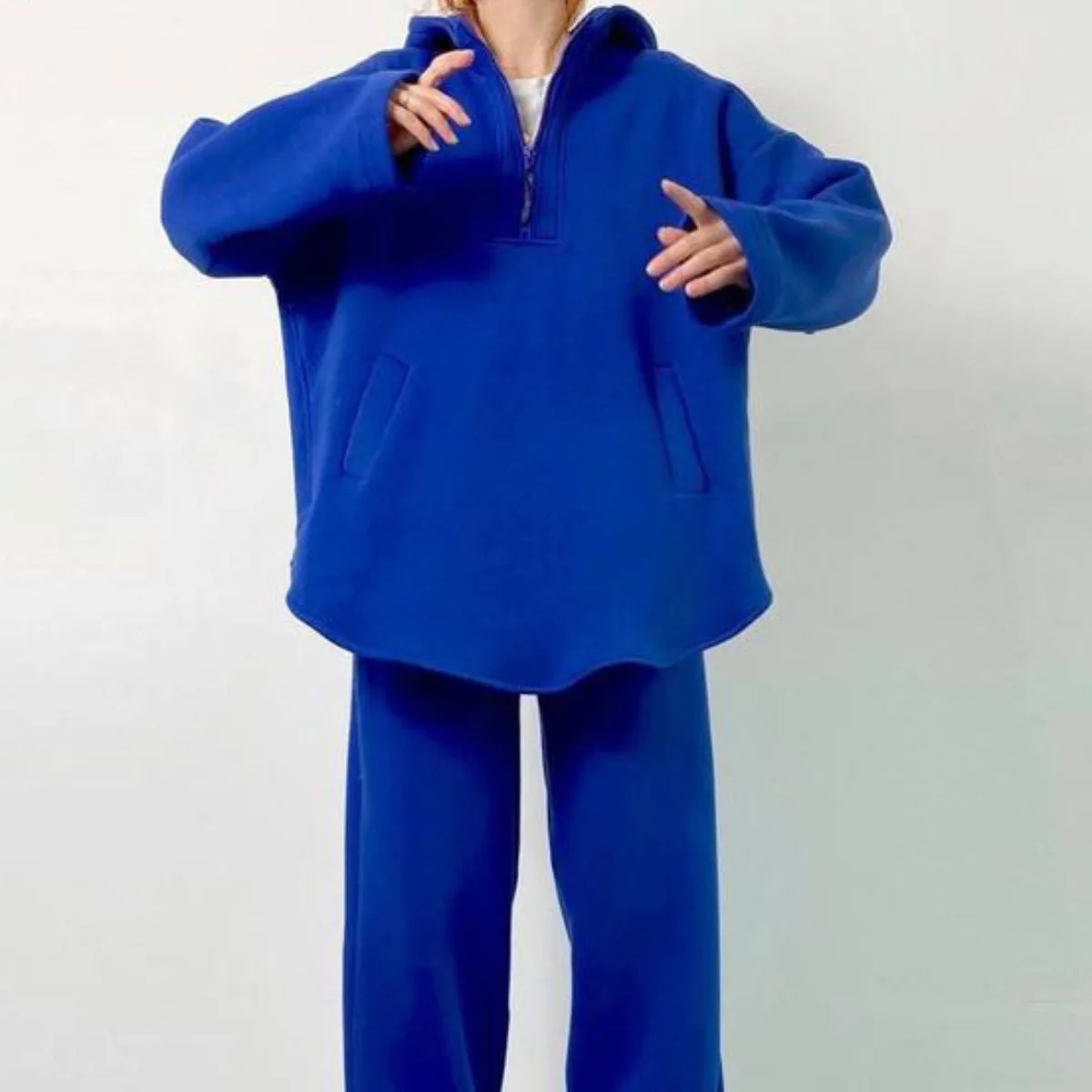 Dames lente herfst casual lange Sve hoodie en broek tweedelige set faionable top met rits en capuchon met lange broek