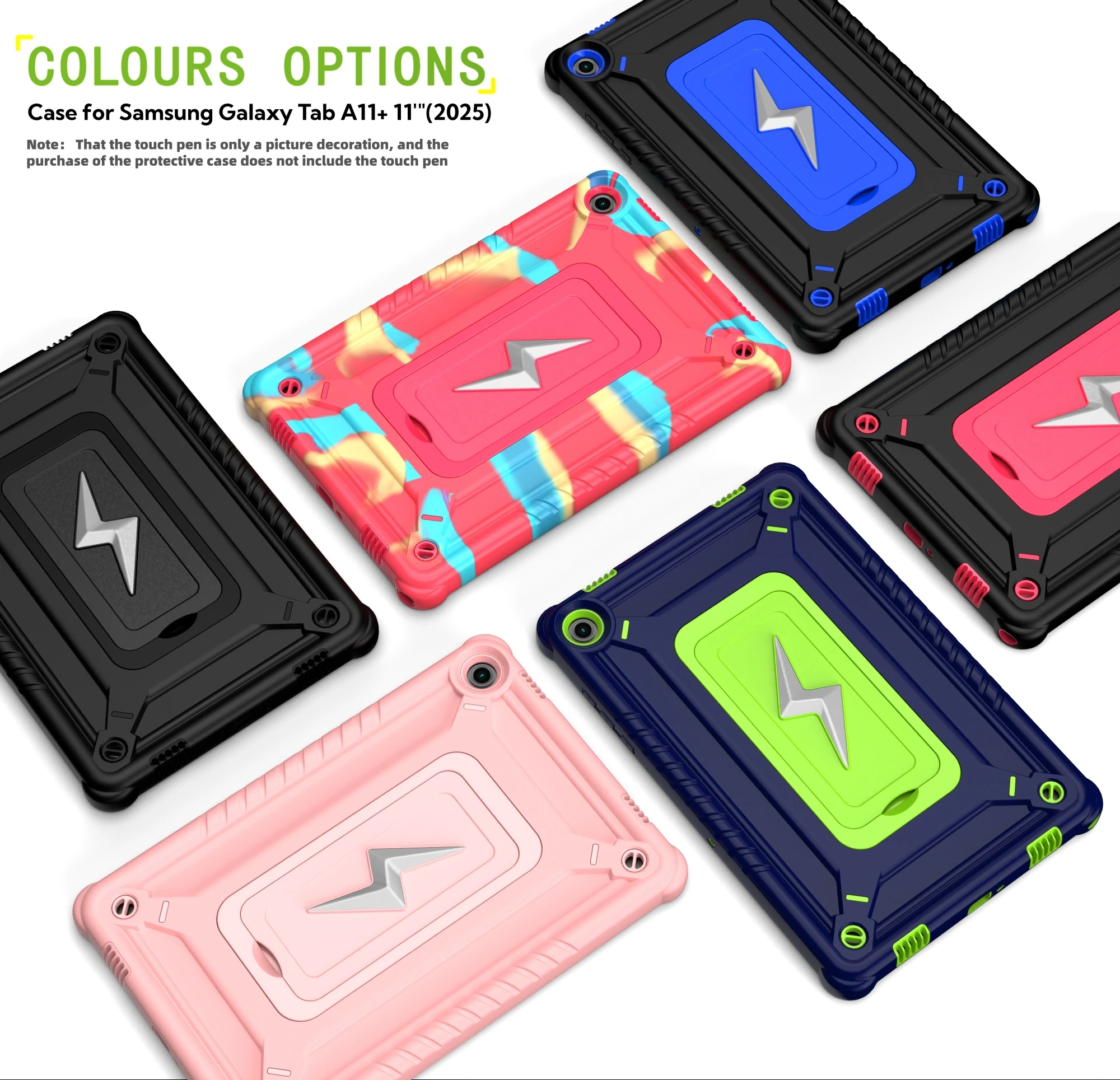 

Чехол для Galaxy Tab A11+ 11 дюймов 2025 (SM-X310/SM-X315 LTE/SM-X236) противоударный, усиленный, с подставкой и плечевым ремнем