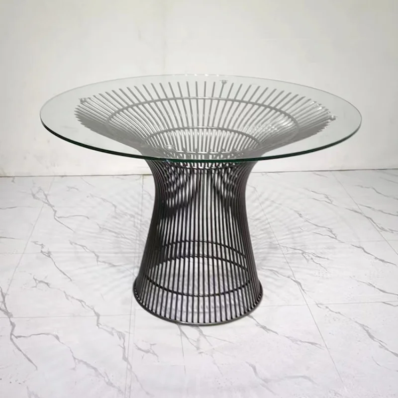 

Light luxury high-end dining table minimalist round household round table small apartment tempered