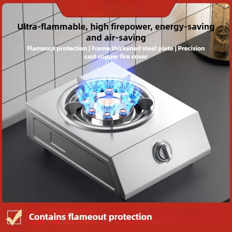 

Газовая плита, бытовая одинарная плита, плита на сжиженном газе, 5,2 кВт, девять пистолетов, панель из нержавеющей стали, легко чистящаяся газовая плита