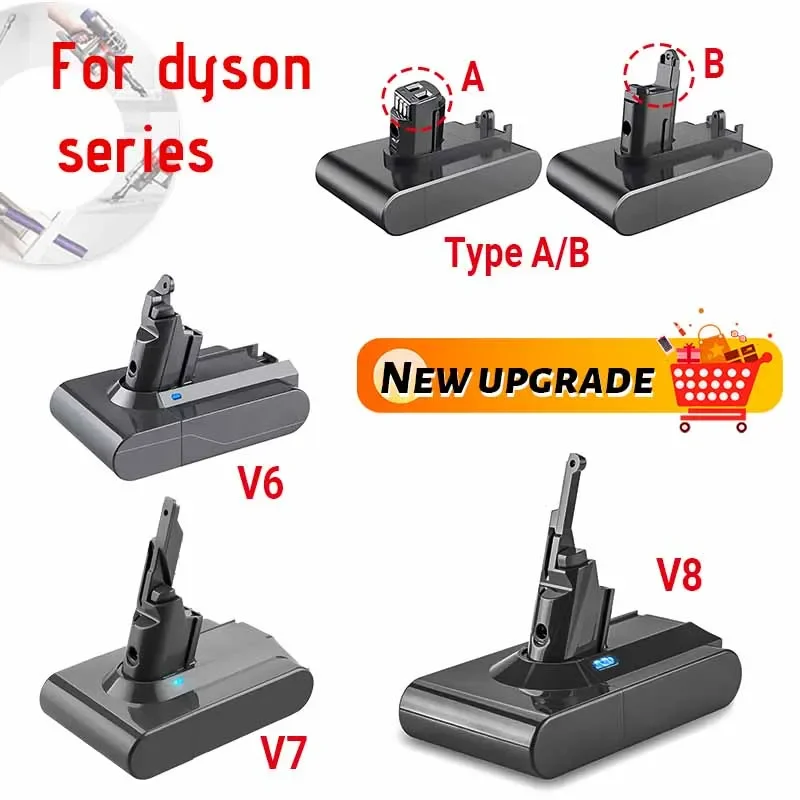 Batería recargable para aspiradora Dyson V6 V7 V8 Series SV07 SV09 SV10 DC58 DC31 DC34 Absolute Fluffy Animal Pro