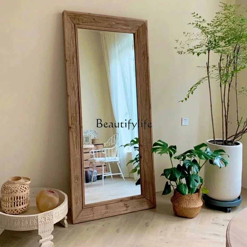 

ld25 Log retro full-length mirror household cloakroom full-length mirror medieval against the wall