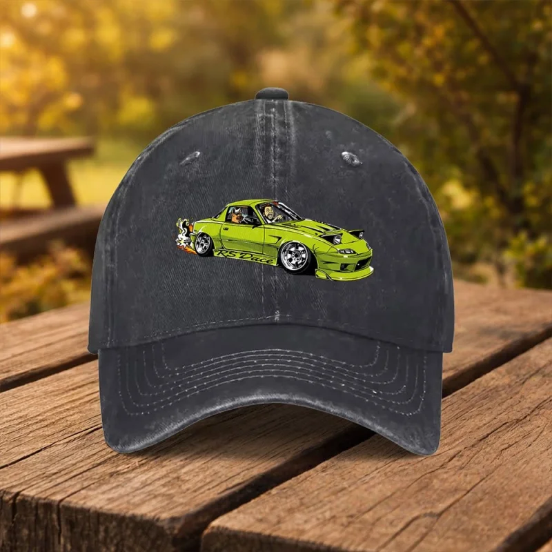 RS Dace Drift Sports Car Print Baseball Cap Unisex Duckbill Cap for Outdoor Sports Fitness Travel