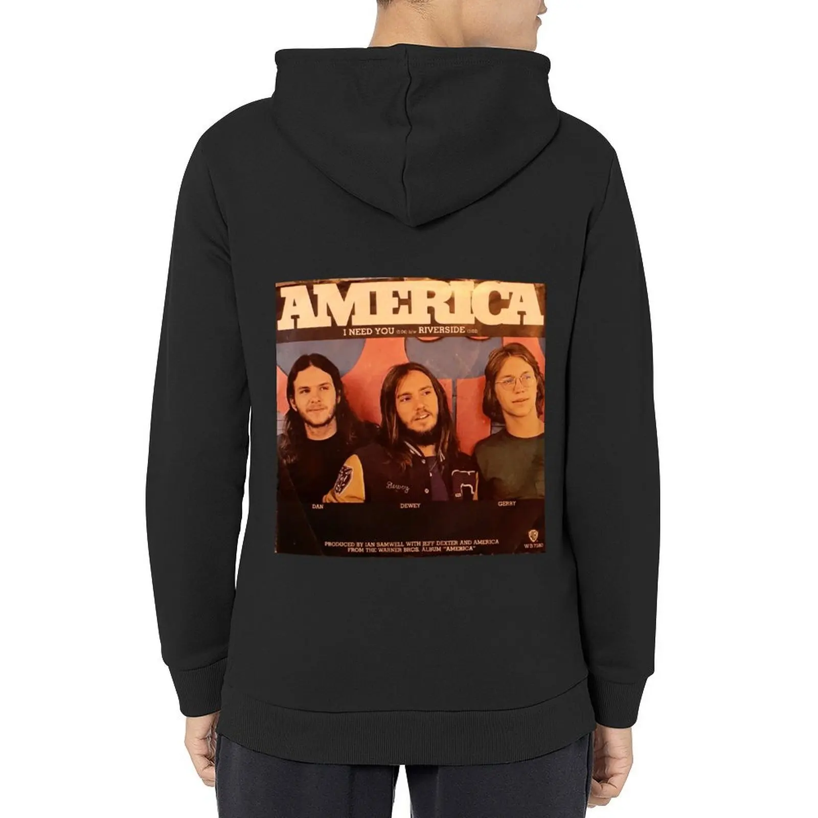 

America, Rock Group, folk rock, singer songwriter, 70's, 45, pic slv Hoodie anime clothing aesthetic clothing japanese hoodie