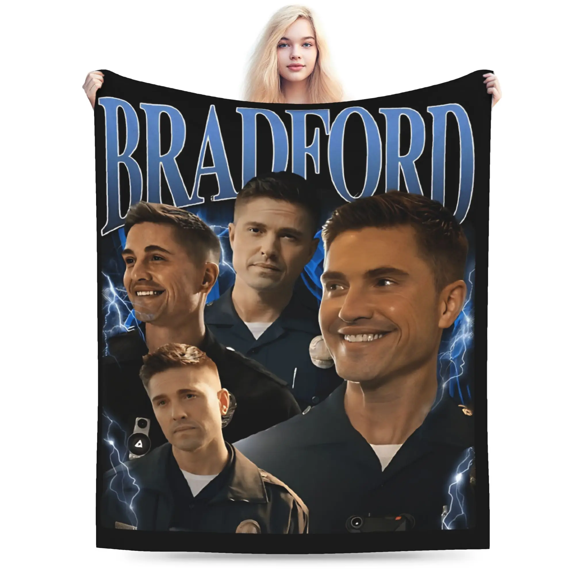 Tim Bradford  The Rookies TV Show  Blanket  Flannel Awesome Warm Throw Blanket for Chair Covering Sofa All Season