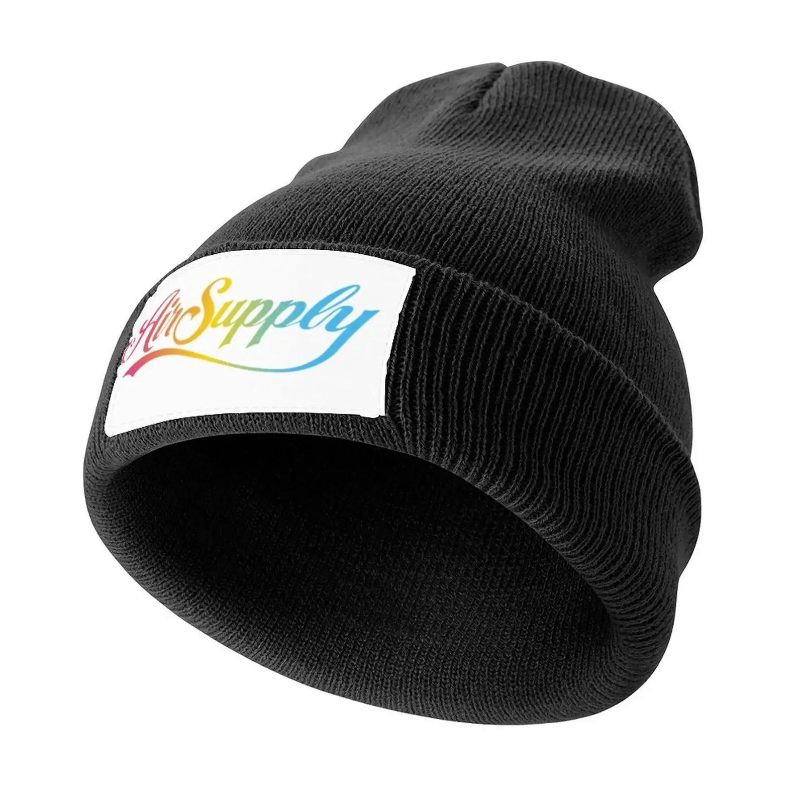 

Logo Air Supply rainbow text Classic Knitted Cap Sun Hat For Children Golf Wear For Girls Men's